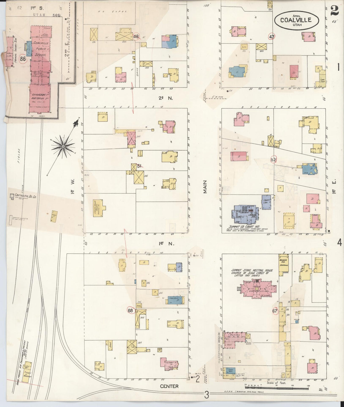 Sanborn Fire Insurance Map from Coalville, Summit County, Utah (1929), Sheet #0002 - Historic Sanborn Fire Insurance Map Print, vintage old map wall art, antique decor, genealogy gift, Utah Utah map