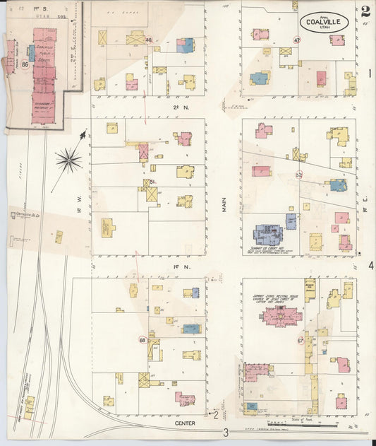 Sanborn Fire Insurance Map from Coalville, Summit County, Utah (1929), Sheet #0002 - Historic Sanborn Fire Insurance Map Print, vintage old map wall art, antique decor, genealogy gift, Utah Utah map