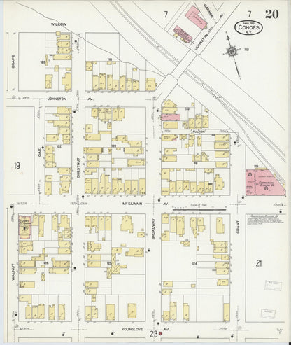 Sanborn Fire Insurance Map from Cohoes, Albany County, New York (1910), Sheet #0020 - Complete Map Set gallery image, historic Sanborn map, vintage wall art, New York New York