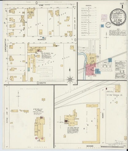 Sanborn Fire Insurance Map from La Rue, Marion County, Ohio (1901), Sheet #0001 - Historic Sanborn Fire Insurance Map Print, vintage old map wall art, antique decor, genealogy gift, Ohio Ohio map