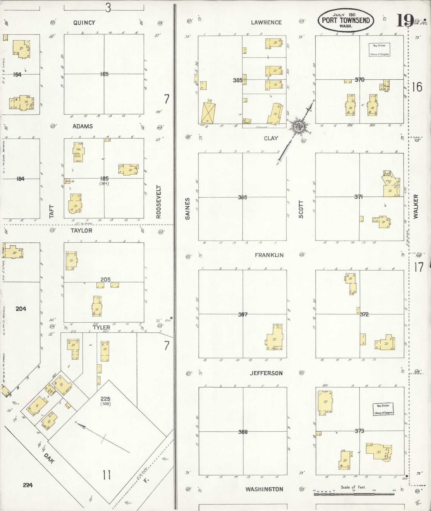 Sanborn Fire Insurance Map from Port Townsend, Jefferson County, Washington (1911), Sheet #0019 - Complete Map Set gallery image, historic Sanborn map, vintage wall art, Washington Washington