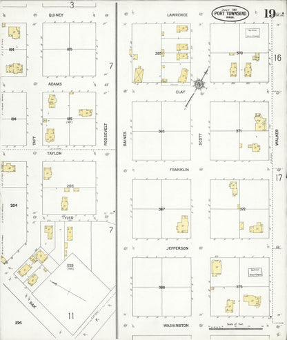 Sanborn Fire Insurance Map from Port Townsend, Jefferson County, Washington (1911), Sheet #0019 - Complete Map Set gallery image, historic Sanborn map, vintage wall art, Washington Washington