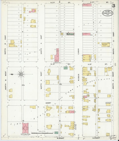 Sanborn Fire Insurance Map from Gas City, Grant County, Indiana (1904), Sheet #0003 - Complete Map Set gallery image, historic Sanborn map, vintage wall art, Indiana Indiana