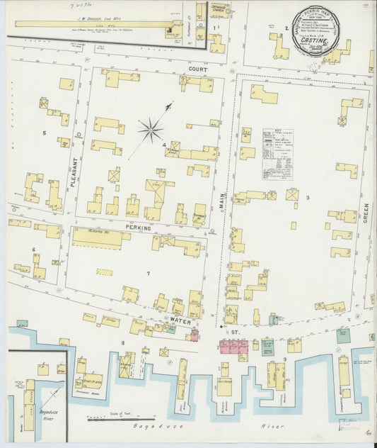 Sanborn Fire Insurance Map from Castine, Hancock County, Maine (1896), Sheet #0001 - Historic Sanborn Fire Insurance Map Print, vintage old map wall art, antique decor, genealogy gift, Maine Maine map