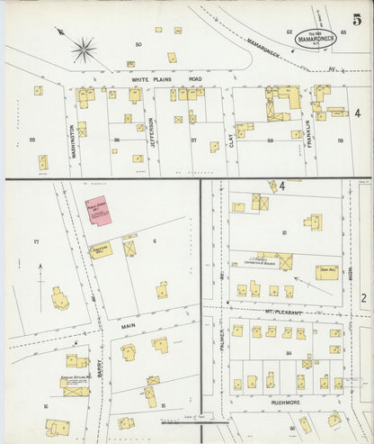 Sanborn Fire Insurance Map from Mamaroneck, Westchester County, New York (1902), Sheet #0005 - Complete Map Set gallery image, historic Sanborn map, vintage wall art, New York New York