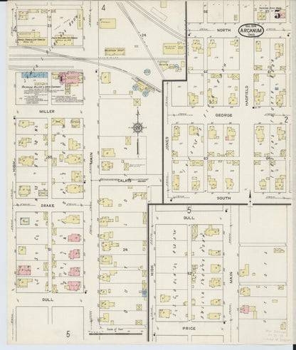 Sanborn Fire Insurance Map from Arcanum, Darke County, Ohio (1914), Sheet #0005 - Complete Map Set gallery image, historic Sanborn map, vintage wall art, Ohio Ohio