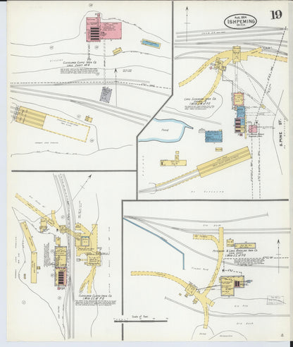 Sanborn Fire Insurance Map from Ishpeming, Marquette County, Michigan (1904), Sheet #0019 - Complete Map Set gallery image, historic Sanborn map, vintage wall art, Michigan Michigan
