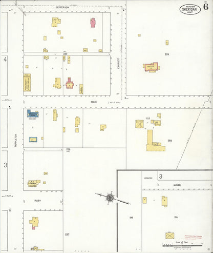 Sanborn Fire Insurance Map from Sheridan, Madison County, Montana (1921), Sheet #0006 - Complete Map Set gallery image, historic Sanborn map, vintage wall art, Montana Montana