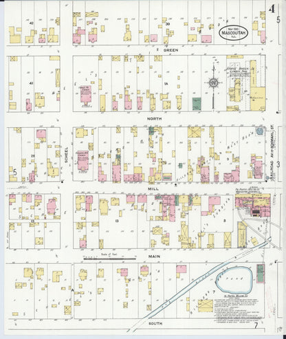 Sanborn Fire Insurance Map from Mascoutah, Saint Clair County, Illinois (1910), Sheet #0004 - Complete Map Set gallery image, historic Sanborn map, vintage wall art, Illinois Illinois