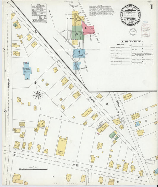 Sanborn Fire Insurance Map from Glassboro, Gloucester County, New Jersey. (1900) – Historic Sanborn Fire Insurance Map Print