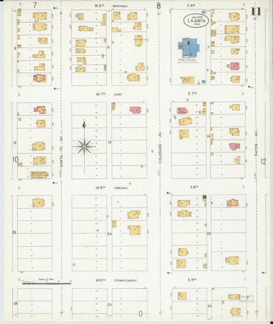 Sanborn Fire Insurance Map from La Junta, Otero County, Colorado (1906), Sheet #0011 - Historic Sanborn Fire Insurance Map Print, vintage old map wall art, antique decor, genealogy gift, Colorado Colorado map