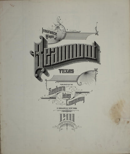 Sanborn Fire Insurance Map from Beaumont, Jefferson County, Texas (1911), Sheet #0001 - Historic Sanborn Fire Insurance Map Print, vintage old map wall art, antique decor, genealogy gift, Texas Texas map