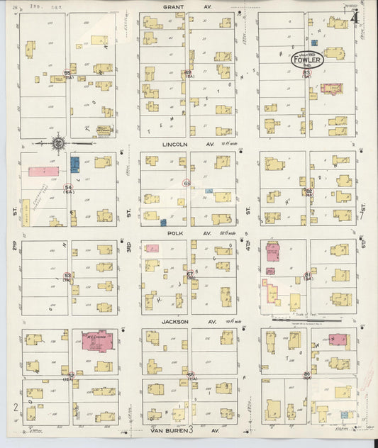 Sanborn Fire Insurance Map from Fowler, Benton County, Indiana (1932), Sheet #0004 - Historic Sanborn Fire Insurance Map Print, vintage old map wall art, antique decor, genealogy gift, Indiana Indiana map