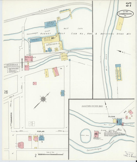 Sanborn Fire Insurance Map from Chambersburg, Franklin County, Pennsylvania (1910), Sheet #0027 - Historic Sanborn Fire Insurance Map Print, vintage old map wall art, antique decor, genealogy gift, Pennsylvania Pennsylvania map