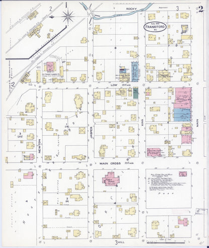 Sanborn Fire Insurance Map from Frankford, Pike County, Missouri (1909), Sheet #0002 - Complete Map Set gallery image, historic Sanborn map, vintage wall art, Missouri Missouri