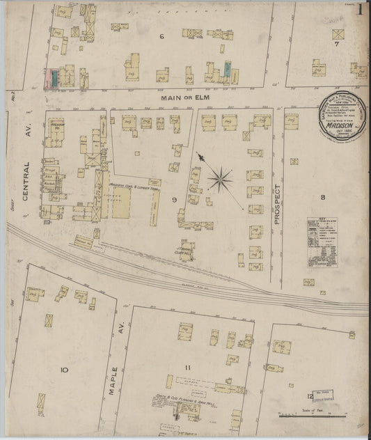 Sanborn Fire Insurance Map from Madison, Morris County, New Jersey. (1886) – Historic Sanborn Fire Insurance Map Print
