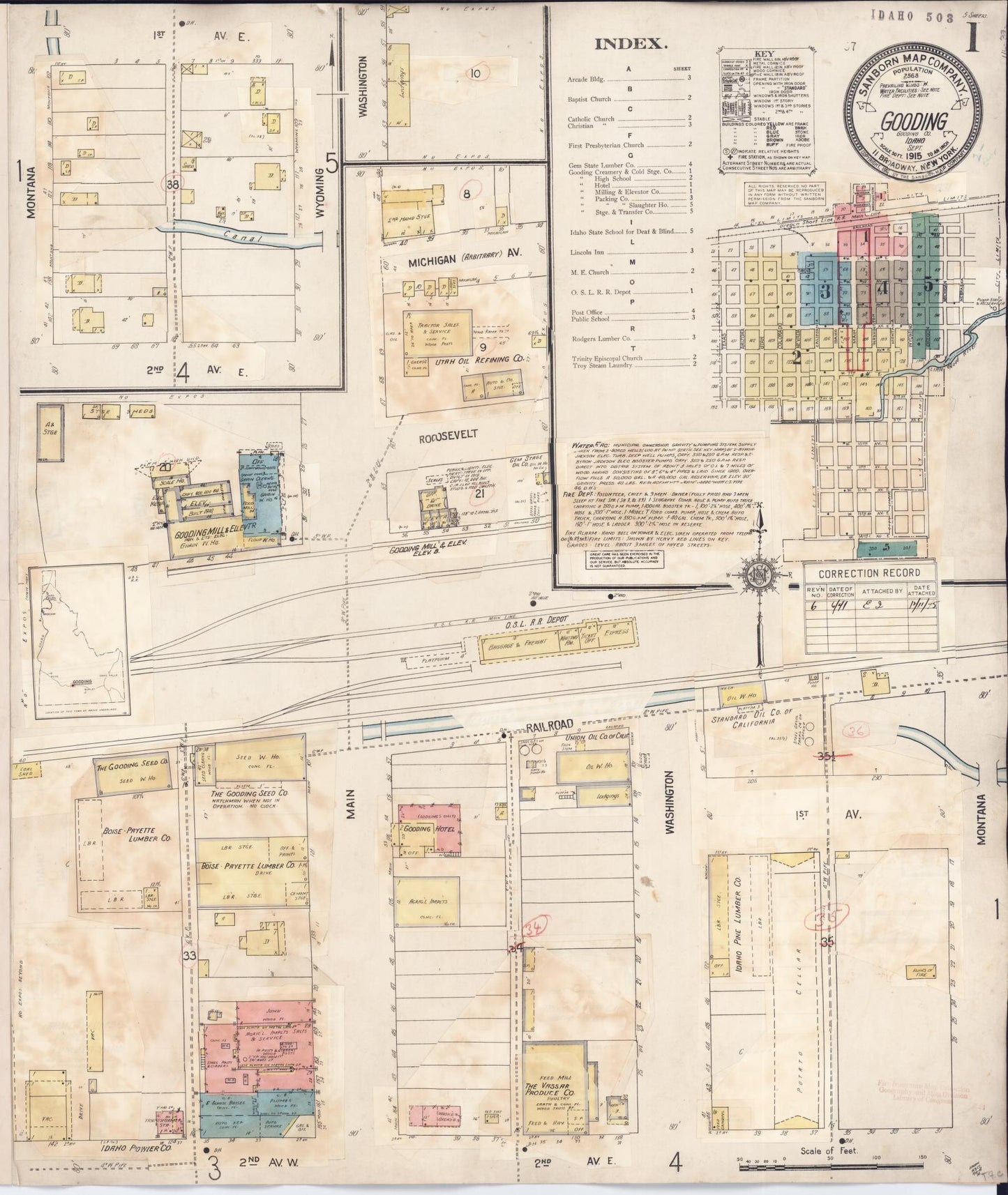 Sanborn Fire Insurance Map from Gooding, Gooding County, Idaho. (1941) – Historic Sanborn Fire Insurance Map Print