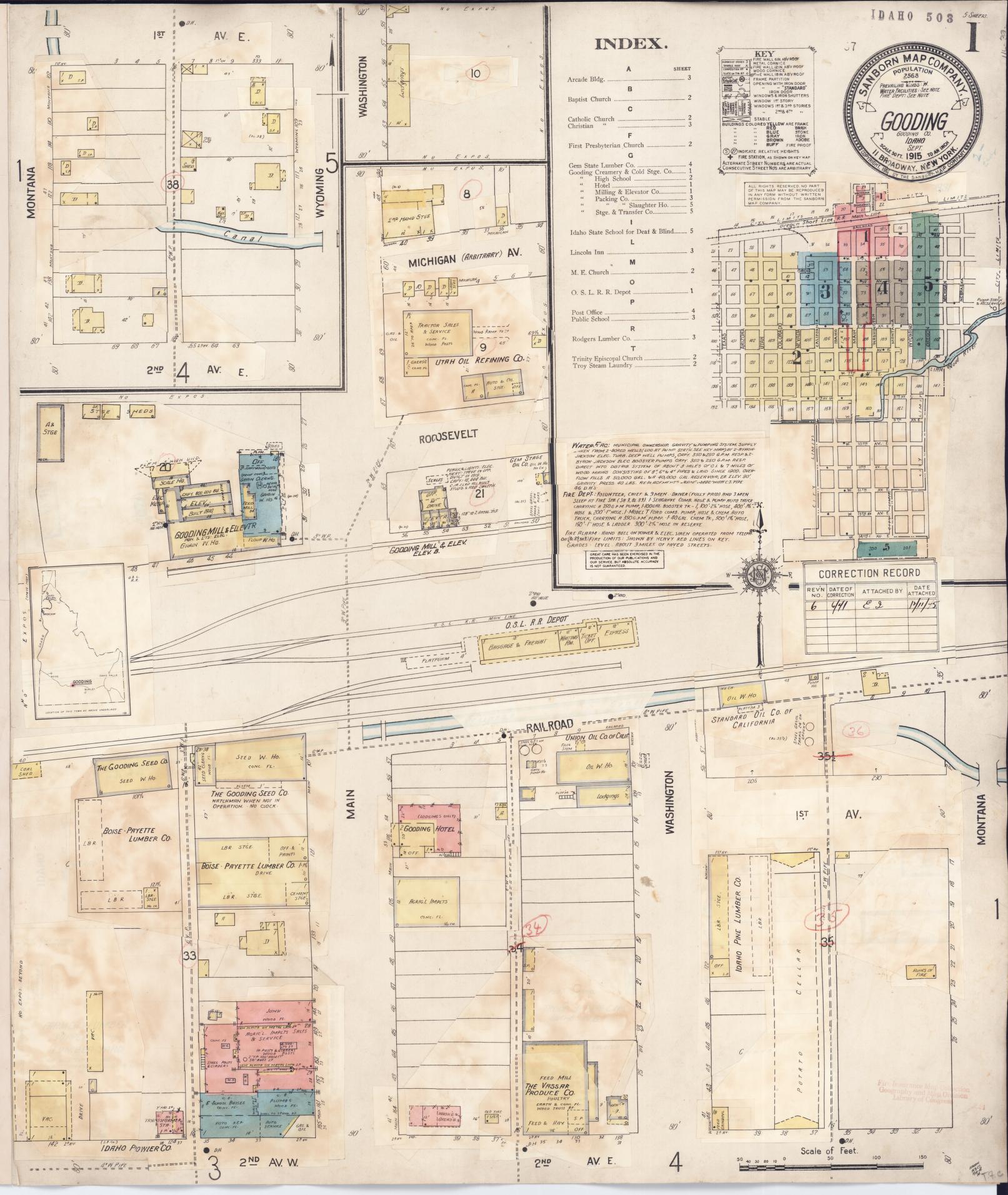 Sanborn Fire Insurance Map from Gooding, Gooding County, Idaho. (1941) – Historic Sanborn Fire Insurance Map Print