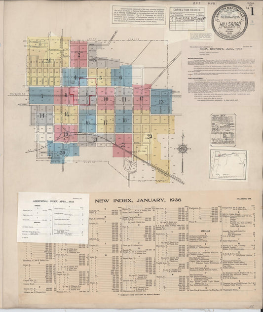 Sanborn Fire Insurance Map from Hillsboro, Washington County, Oregon (1948), Sheet #0001