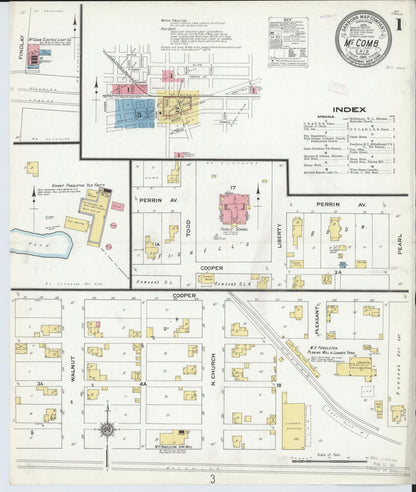 Sanborn Fire Insurance Map from McComb, Hancock County, Ohio (1910), Sheet #0001 - Historic Sanborn Fire Insurance Map Print, vintage old map wall art, antique decor, genealogy gift, Ohio Ohio map