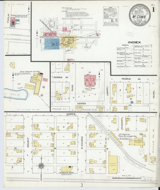 Sanborn Fire Insurance Map from McComb, Hancock County, Ohio (1910), Sheet #0001 - Historic Sanborn Fire Insurance Map Print, vintage old map wall art, antique decor, genealogy gift, Ohio Ohio map