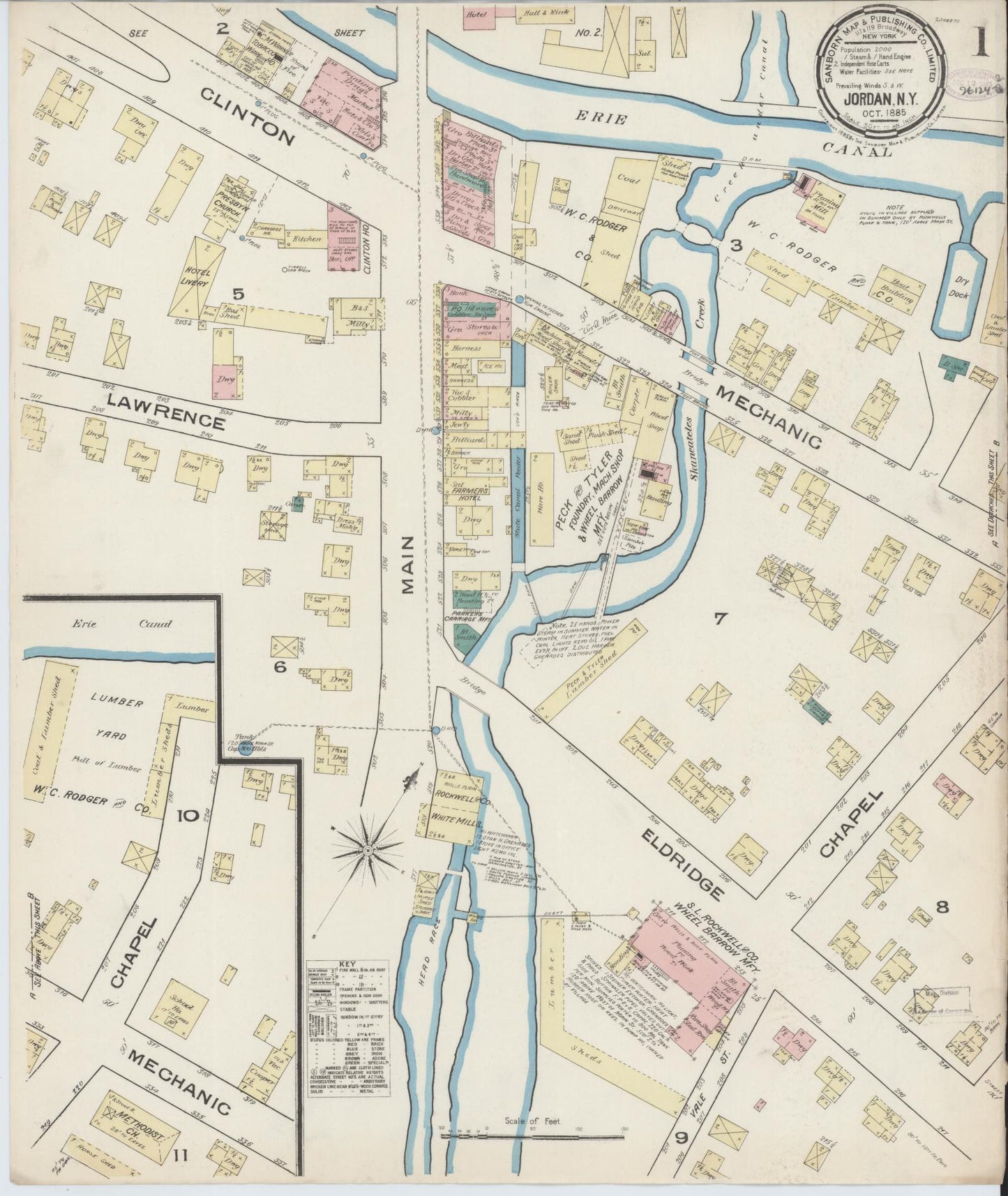 Sanborn Fire Insurance Map from Jordan, Onondaga County, New York. (1885) – Historic Sanborn Fire Insurance Map Print