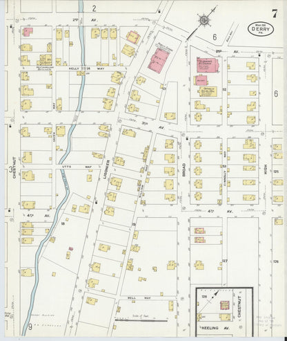 Sanborn Fire Insurance Map from Derry, Westmoreland County, Pennsylvania (1911), Sheet #0007 - Complete Map Set gallery image, historic Sanborn map, vintage wall art, Pennsylvania Pennsylvania