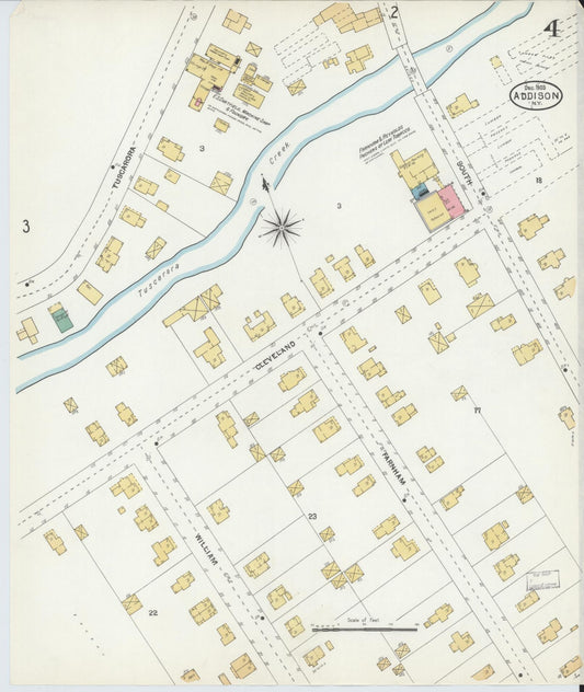 Sanborn Fire Insurance Map from Addison, Steuben County, New York (1903), Sheet #0004 - Historic Sanborn Fire Insurance Map Print, vintage old map wall art, antique decor, genealogy gift, New York New York map