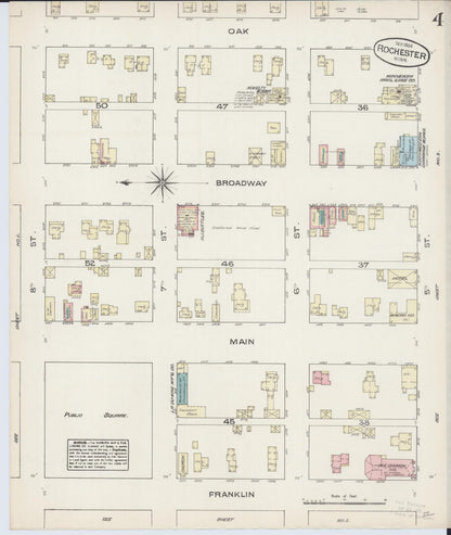 Sanborn Fire Insurance Map from Rochester, Olmsted County, Minnesota (1884), Sheet #0004 - Complete Map Set gallery image, historic Sanborn map, vintage wall art, Minnesota Minnesota
