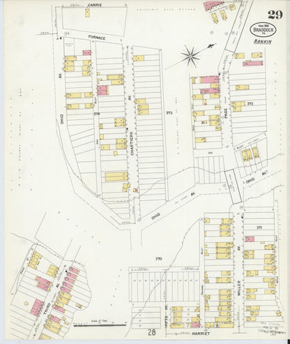 Sanborn Fire Insurance Map from Braddock, Allegheny County, Pennsylvania (1908), Sheet #0029 - Complete Map Set gallery image, historic Sanborn map, vintage wall art, Pennsylvania Pennsylvania