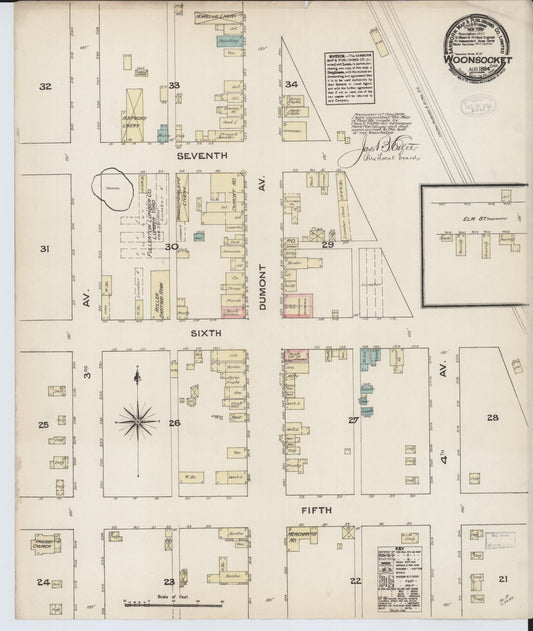 Sanborn Fire Insurance Map from Woonsocket, Sanborn County, South Dakota. (1884) – Historic Sanborn Fire Insurance Map Print