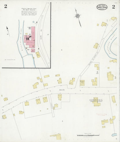 Sanborn Fire Insurance Map from Sandy Hook, Fairfield County, Connecticut (1929), Sheet #0002 - Complete Map Set gallery image, historic Sanborn map, vintage wall art, Connecticut Connecticut