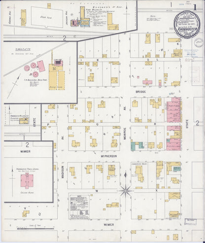 Sanborn Fire Insurance Map from Knobnoster, Johnson County, Missouri (1900), Sheet #0001 - Historic Sanborn Fire Insurance Map Print, vintage old map wall art, antique decor, genealogy gift, Missouri Missouri map