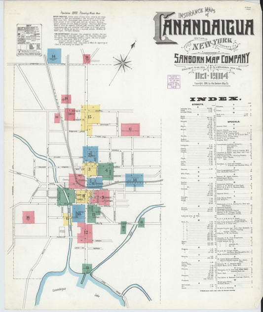 Sanborn Fire Insurance Map from Canandaigua, Ontario County, New York. (1904) – Historic Sanborn Fire Insurance Map Print
