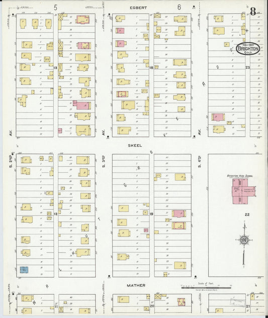 Sanborn Fire Insurance Map from Brighton, Adams County, Colorado (1920), Sheet #0008 - Historic Sanborn Fire Insurance Map Print, vintage old map wall art, antique decor, genealogy gift, Colorado Colorado map