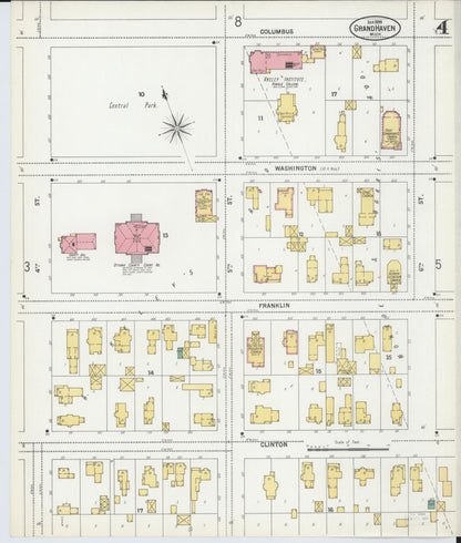 Sanborn Fire Insurance Map from Grand Haven, Ottawa County, Michigan (1899), Sheet #0004 - Complete Map Set gallery image, historic Sanborn map, vintage wall art, Michigan Michigan