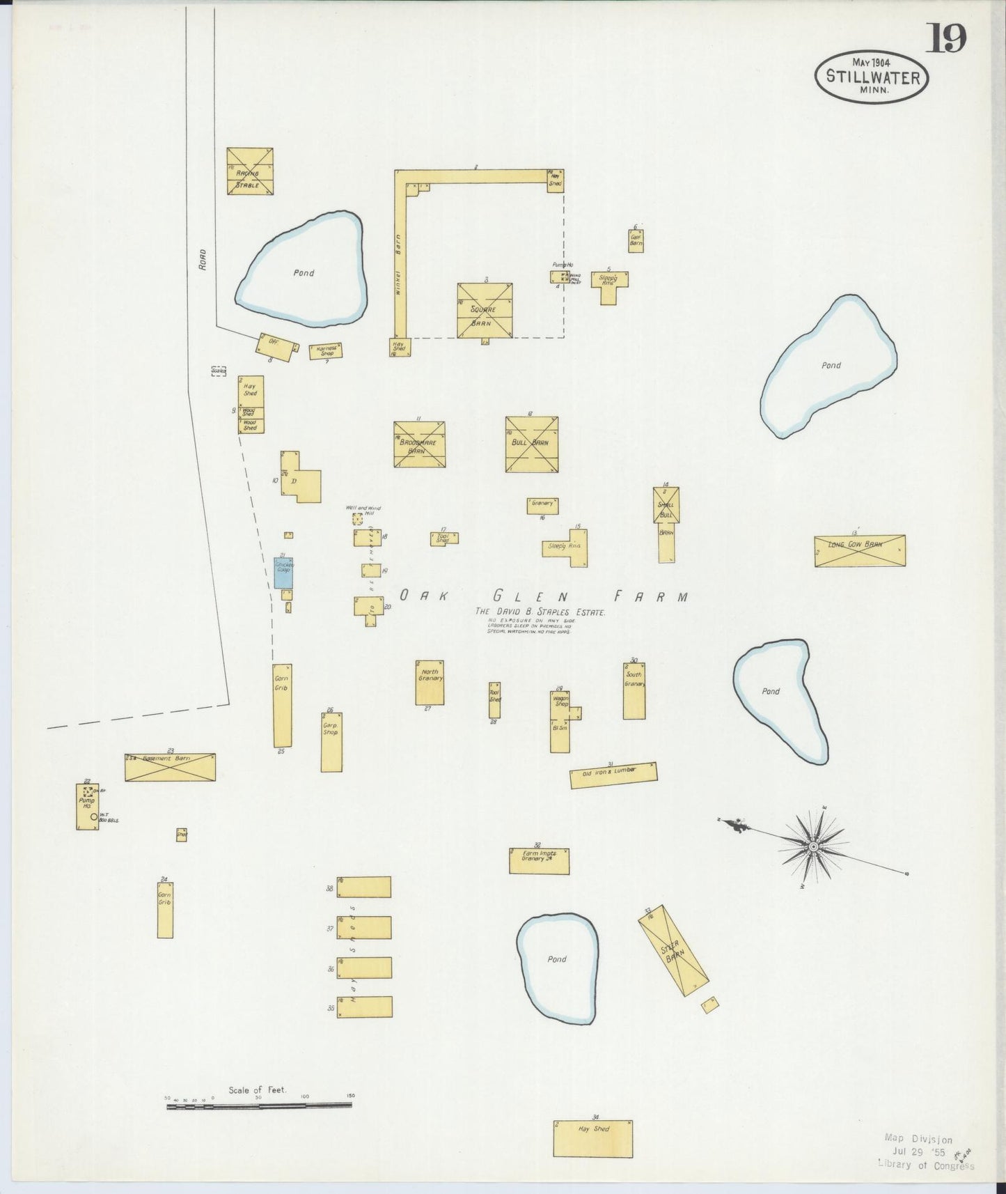 Sanborn Fire Insurance Map from Stillwater, Washington County, Minnesota (1904), Sheet #0019 - Historic Sanborn Fire Insurance Map Print, vintage old map wall art, antique decor, genealogy gift, Minnesota Minnesota map