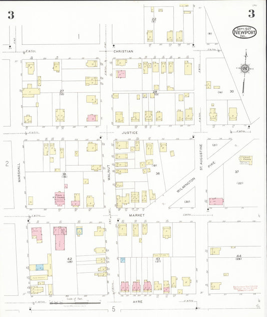 Sanborn Fire Insurance Map from Newport, New Castle County, Delaware (1927), Sheet #0003 - Historic Sanborn Fire Insurance Map Print, vintage old map wall art, antique decor, genealogy gift, Delaware Delaware map