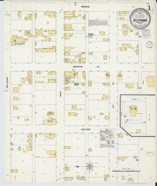 Sanborn Fire Insurance Map from Michigamme, Marquette County, Michigan (1902), Sheet #0001 - Historic Sanborn Fire Insurance Map Print, vintage old map wall art, antique decor, genealogy gift, Michigan Michigan map