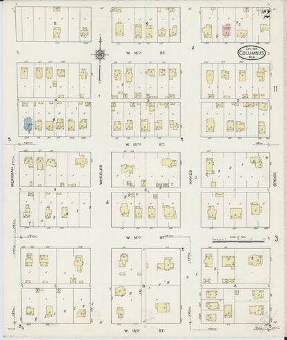 Sanborn Fire Insurance Map from Columbus, Platte County, Nebraska (1914), Sheet #0002 - Complete Map Set gallery image, historic Sanborn map, vintage wall art, Nebraska Nebraska