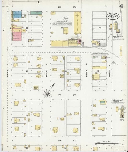Sanborn Fire Insurance Map from McGregor, McLennan County, Texas (1904), Sheet #0004 - Historic Sanborn Fire Insurance Map Print, vintage old map wall art, antique decor, genealogy gift, Texas Texas map
