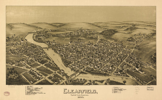 Clearfield, Clearfield County, Pennsylvania. 1895. (1895) – Historic Bird’s-Eye View Panorama Print