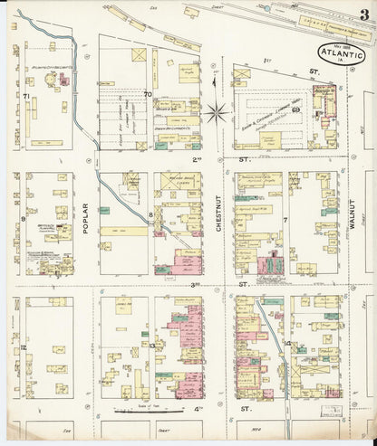 Sanborn Fire Insurance Map from Atlantic, Cass County, Iowa (1888), Sheet #0003 - Historic Sanborn Fire Insurance Map Print