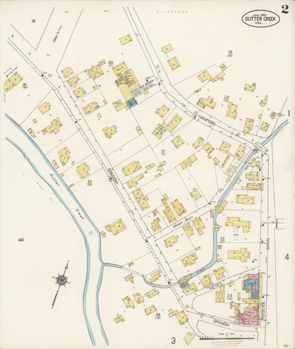 Sanborn Fire Insurance Map from Sutter Creek, Amador County, California (1912), Sheet #0002 - Complete Map Set gallery image, historic Sanborn map, vintage wall art, California California