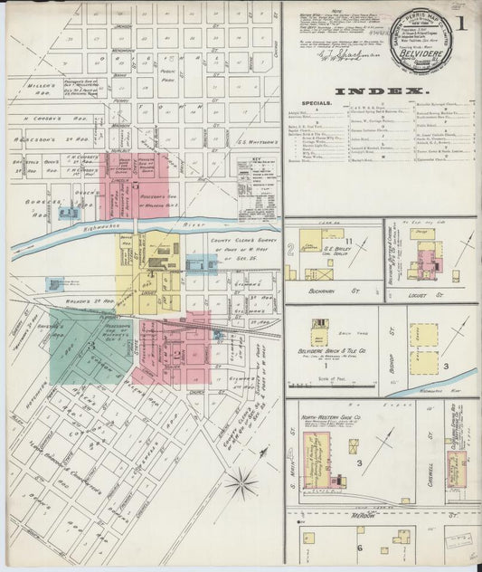 Sanborn Fire Insurance Map from Belvidere, Boone County, Illinois. (1892) – Map View