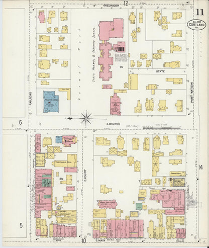 Sanborn Fire Insurance Map from Cortland, Cortland County, New York (1902), Sheet #0011 - Complete Map Set gallery image, historic Sanborn map, vintage wall art, New York New York