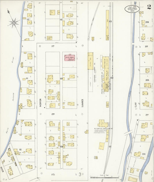 Sanborn Fire Insurance Map from Colfax, Whitman County, Washington (1908), Sheet #0002 - Historic Sanborn Fire Insurance Map Print, vintage old map wall art, antique decor, genealogy gift, Washington Washington map