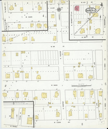 Sanborn Fire Insurance Map from Booneville, Logan County, Arkansas (1918), Sheet #0004 - Complete Map Set gallery image, historic Sanborn map, vintage wall art, Arkansas Arkansas