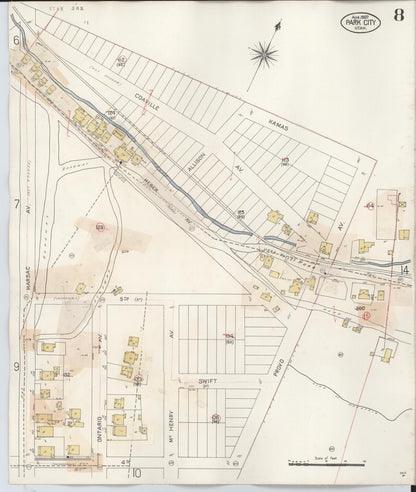 Sanborn Fire Insurance Map from Park City, Summit County, Utah (1940), Sheet #0008 - Complete Map Set gallery image, historic Sanborn map, vintage wall art, Utah Utah