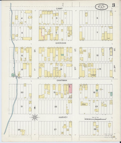 Sanborn Fire Insurance Map from Ely, Saint Louis County, Minnesota (1892), Sheet #0003 - Historic Sanborn Fire Insurance Map Print, vintage old map wall art, antique decor, genealogy gift, Minnesota Minnesota map